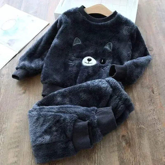 Cozy Kids Pajama Sets Bear Print Two Piece Winter Sleepwear For 4 To 6 Year Old Boys And Girls - ToylandEU