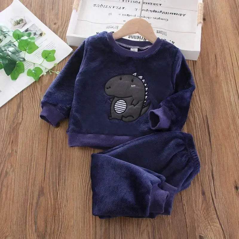 Cozy Kids Pajama Sets Bear Print Two Piece Winter Sleepwear For 4 To 6 Year Old Boys And Girls - ToylandEU
