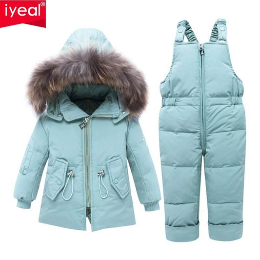 Cozy Kids Winter Coat Set with Real Fur Hood - Stylish 2-Piece Costume - ToylandEU