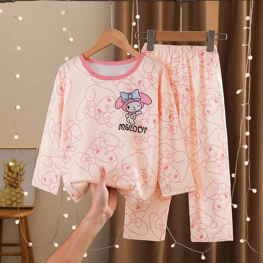 Cozy Long Sleeve Cartoon Print Pajamas For Ages 4 To 6 Year Old Kids Sleepwear For Spring Autumn - ToylandEU