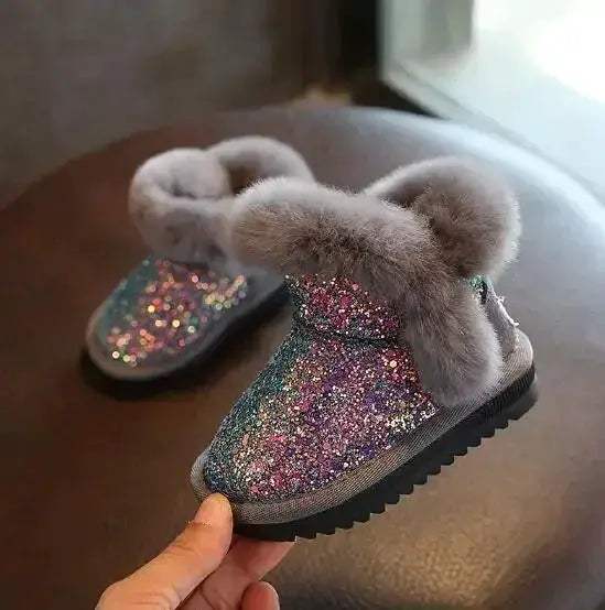 Cozy Mid Calf Winter Kids Snow Boots Genuine Leather For Girls - ToylandEU