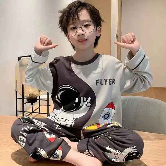 Cozy Pajama Sets With Disney Cartoon Pattern Cotton Polyester Blend And Round Neck For Boys - ToylandEU