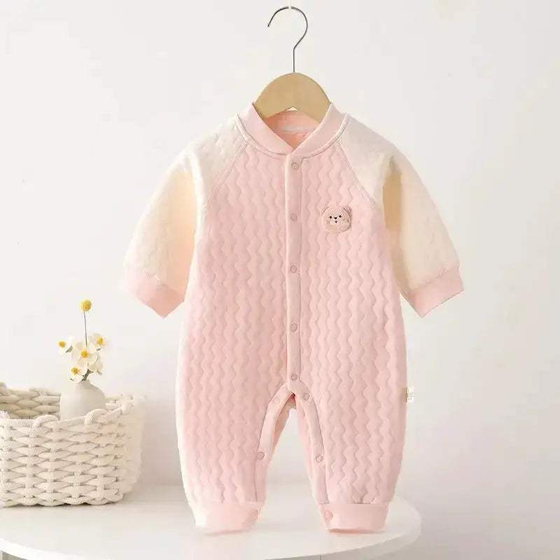 Cozy Unisex Baby Bodysuit Romper Long Sleeve Knit Climbing Suit With Cartoon Print For Toddlers - ToylandEU