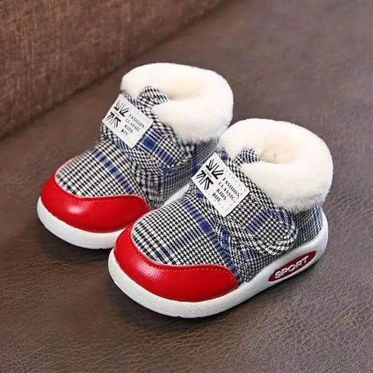 Cozy Velvet-Lined Baby Winter Boots - Non-Slip Cotton Walking Shoes for Kids - ToylandEU