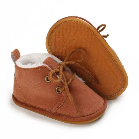 Cozy Winter Baby Boots Lace Up Design Anti Slip Sole For Boys And Girls 0 To 18 Months - ToylandEU