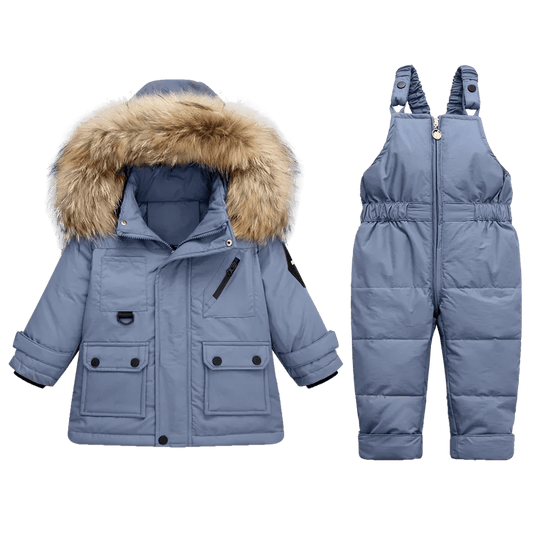 Cozy Winter Down Jacket & Ski Suit Set for Babies with Fur Collar - ToylandEU