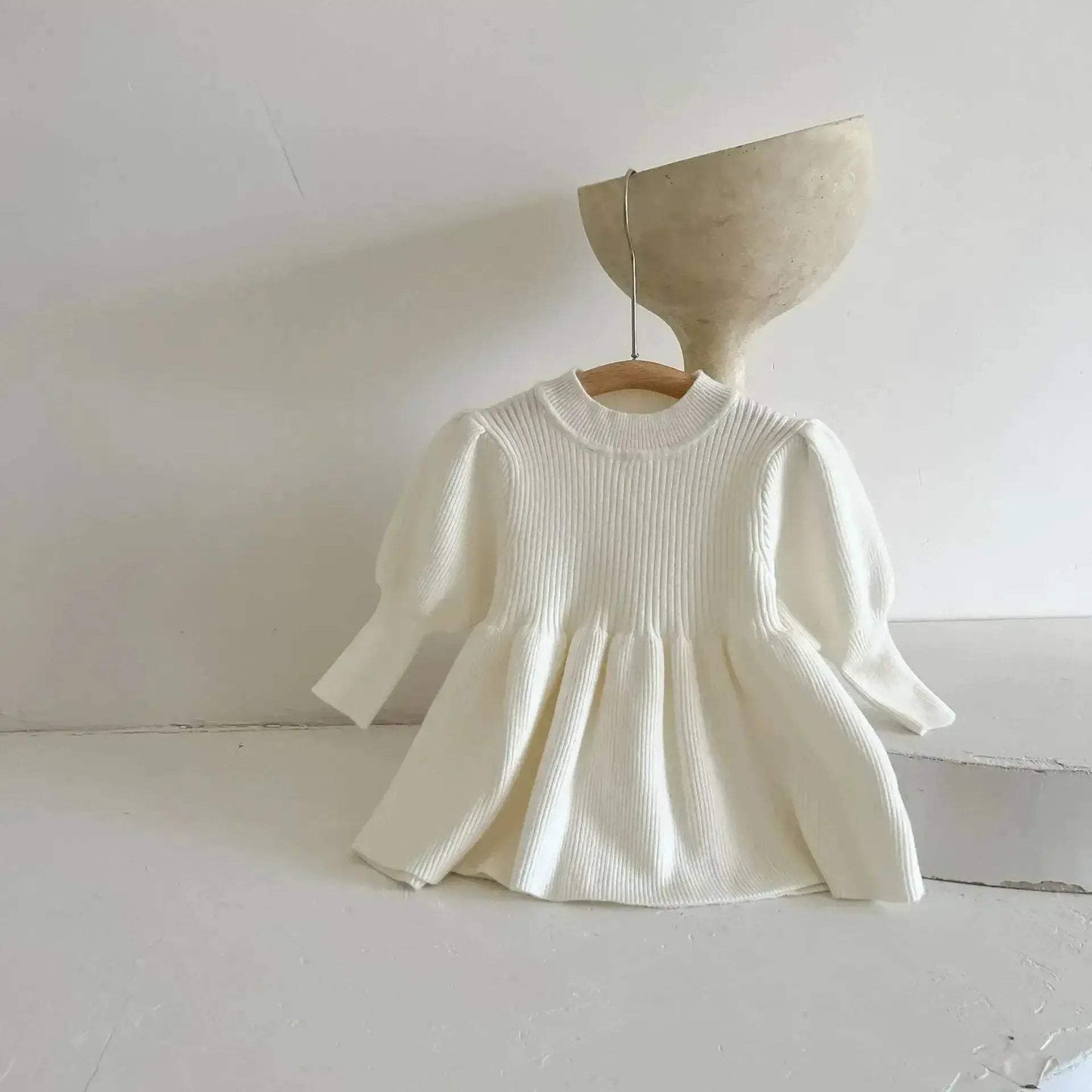 Cozy Winter Knitted Dress For Baby Girl Long Sleeve Cotton - ToylandEU