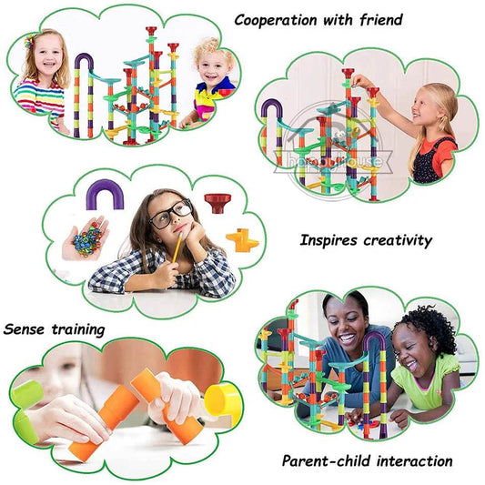 Creative 3D Marble Run Track Set with 105 Building Blocks & Marbles - ToylandEU