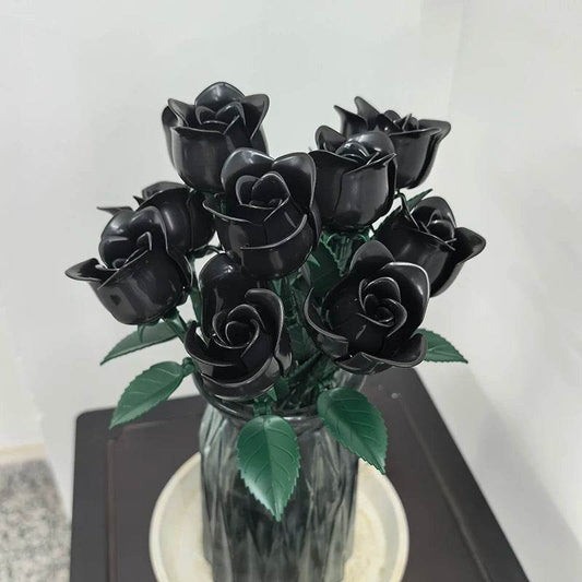 Creative Building Blocks Black Rose Bouquet For Kids - ToylandEU