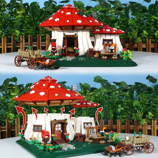 Creative Building Blocks Mushroom House Set For Kids - ToylandEU