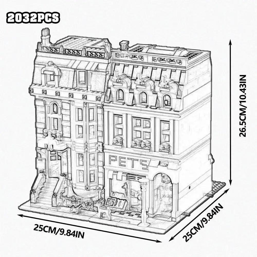 Creative Cafe Corner Town Hall Block Set Toyland EU - ToylandEU™