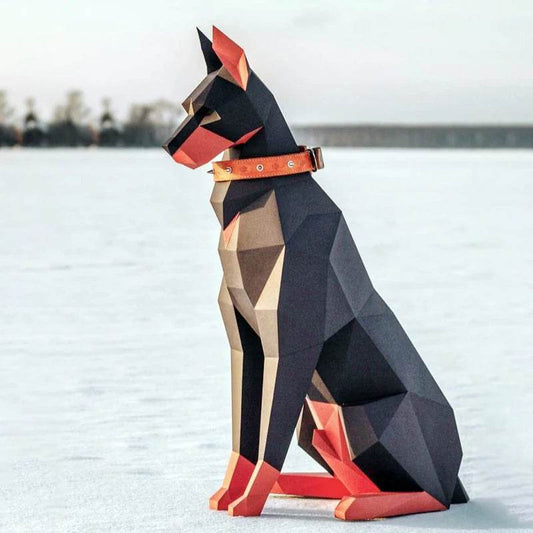 Creative Doberman Paper Model 3D Papercraft Home Decor - ToylandEU