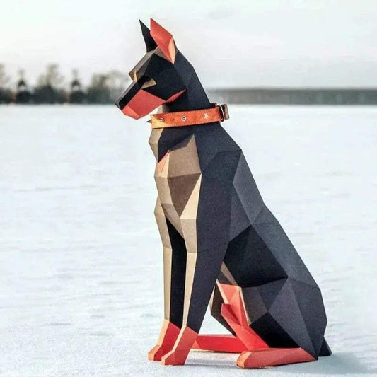 Creative Doberman Paper Model 3D Papercraft Home Decor - ToylandEU