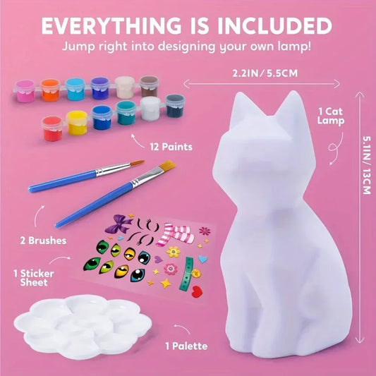 Creative Kids DIY Cat Lamp Kit Paint Your Own Nightlight - ToylandEU