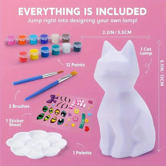 Creative Kids DIY Cat Lamp Kit Paint Your Own Nightlight - ToylandEU