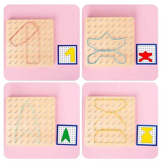 Creative Montessori Math Pattern Toy for Kids - Wooden Geometric Fun - ToylandEU