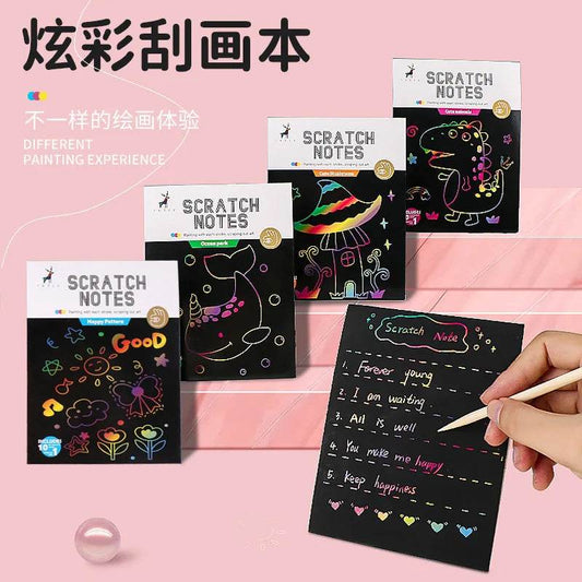 Creative Scratch Art Set for Kids - 10pc Colorful Craft Drawing Kit - ToylandEU