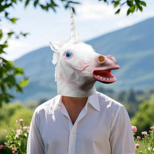 Creepy Mask Animal Head Unicorn Unisex Latex Party Costume - ToylandEU