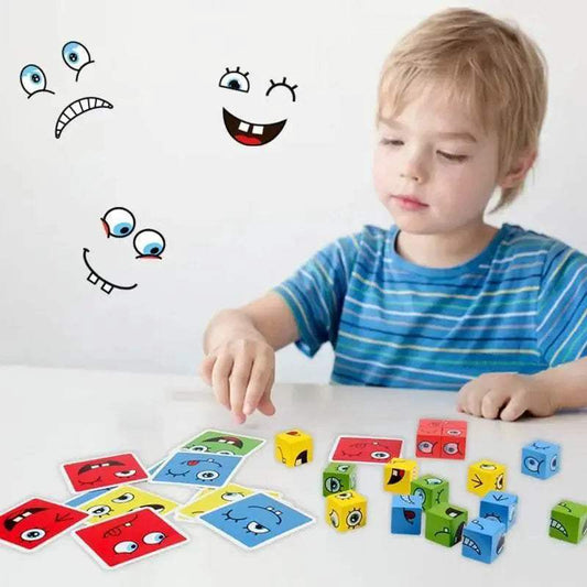 Cube Face Change Building Blocks Wood Puzzle Montessori Gift - ToylandEU