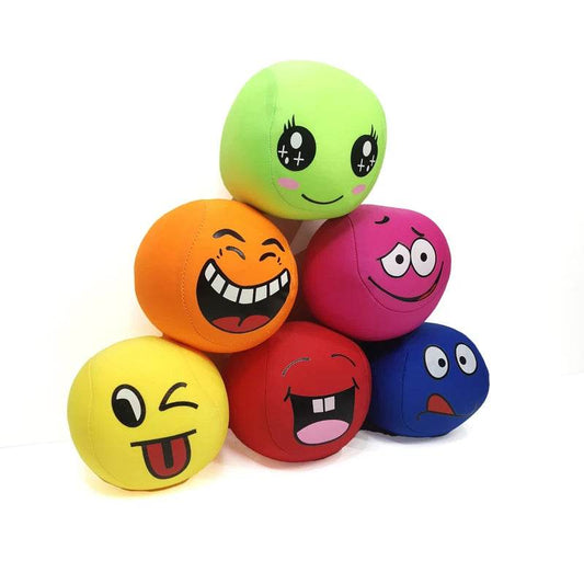 Cuddly Smiley Face Round Sandbag Toy - Soft Pearl Cotton for Kids - ToylandEU