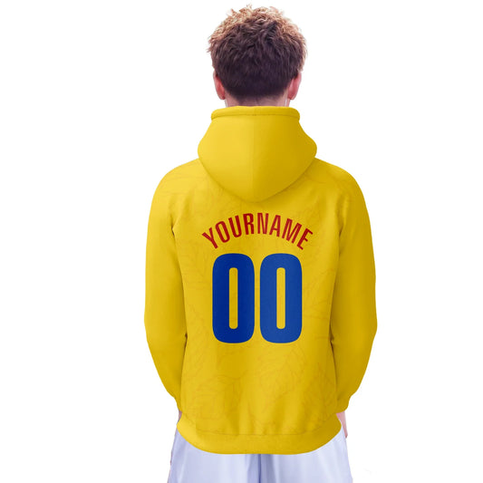 Custom Colombia Basketball Hoodie Unisex Pullover Sweatshirt 3D Name and Number Printing Polyester