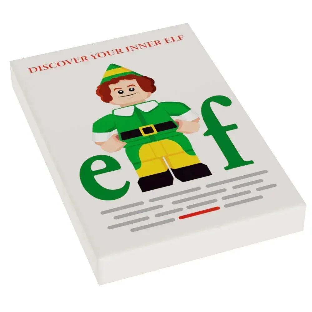Custom LEGO 2x3 Tile Elf Movie Cover Minifig Scale - ToylandEU™