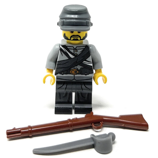 Custom Lego Figure Confederate Soldier Civil War Gray Uniform With Accessories New Sealed - ToylandEU