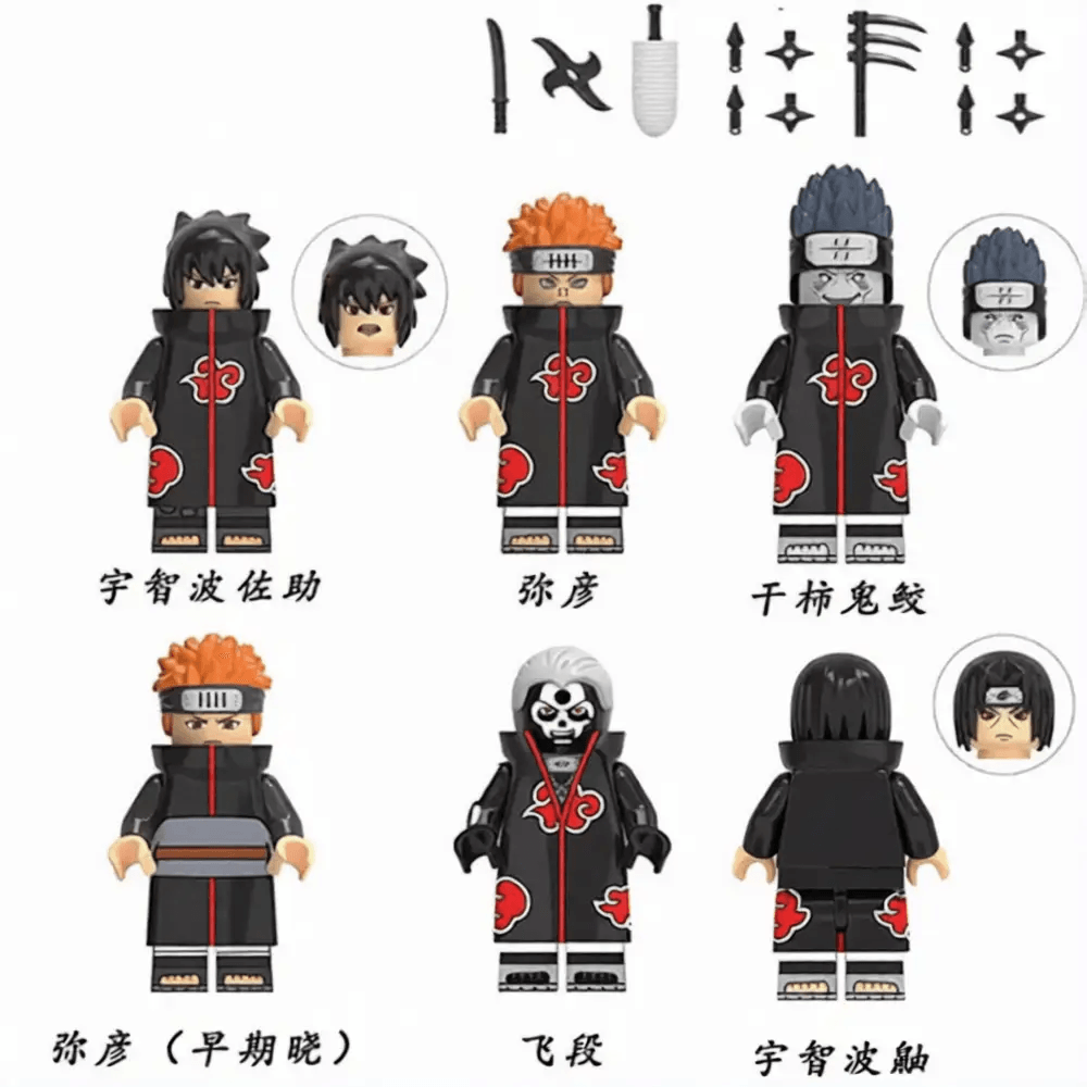 Naruto set of 6 Lego Anime Minifigures Custom Toys S8 - ToylandEU™