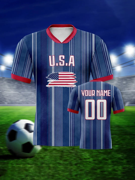 Custom USA Soccer Jerseys Personalize Name And Number - ToylandEU