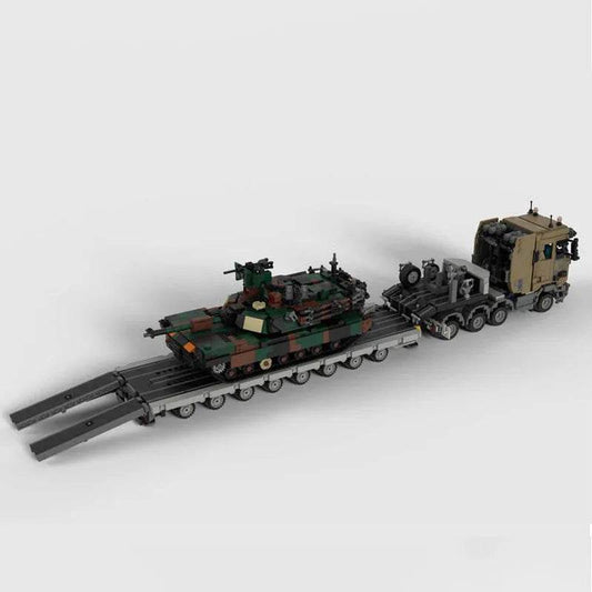 Customed Doll Panther Heavy Duty Transporter MOC Low Loader Trailer Children Toys Building Bricks MOC - ToylandEU