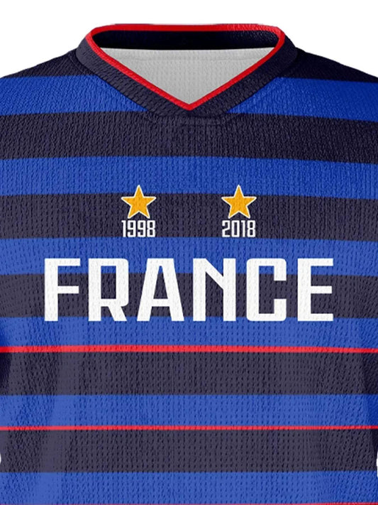 Customizable Kids Soccer Jersey and Shorts Set - France Football Training Outfit with Personalized Name and Number - ToylandEU
