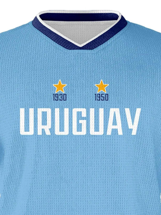 Customizable Kids Uruguay Soccer Training Jersey - Personalized Youth Football Tracksuit with Name & Number - ToylandEU