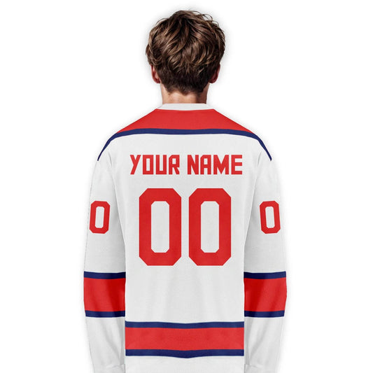 Customizable Norway Ice Hockey Jersey for Men, Women, Youth & Kids - Personalized Team Shirt with Name & Number - ToylandEU