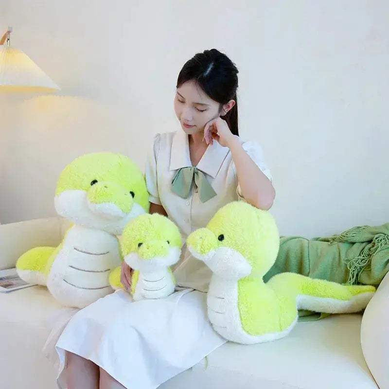 Cute Green Plush Snake Toy For Kids Soft Coiled Friend - ToylandEU