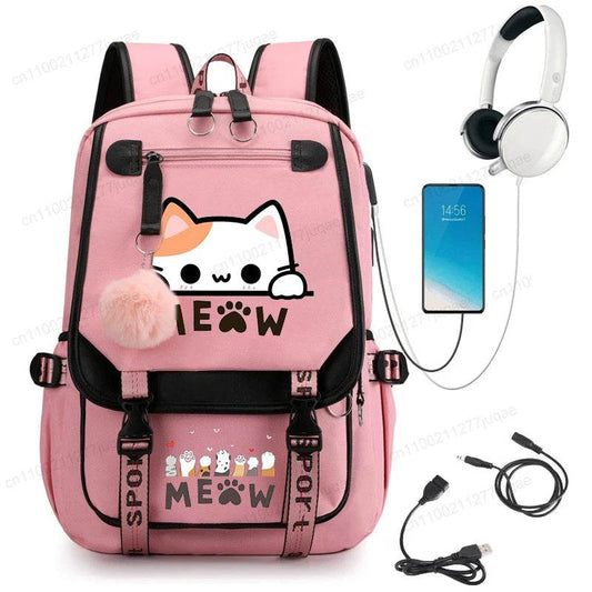 Cute Kawaii Cat Anime Backpack 20L For College Students - ToylandEU