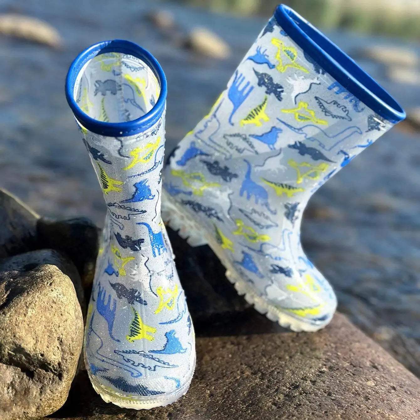 Vibrant Kids Rain Boots Glitter Dino Pattern Toyland EU - ToylandEU™