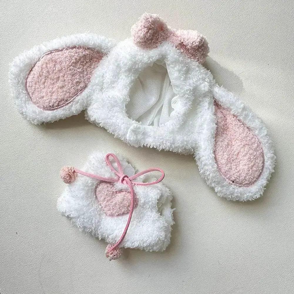 Cute Pink Big Ears Rabbit Suit For 17cm Doll Outfit - ToylandEU™