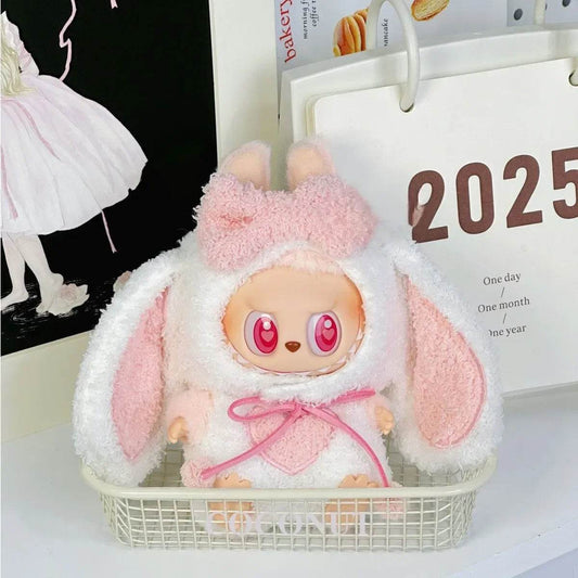 Cute Pink Big Ears Rabbit Suit For 17cm Doll Outfit Accessories - ToylandEU