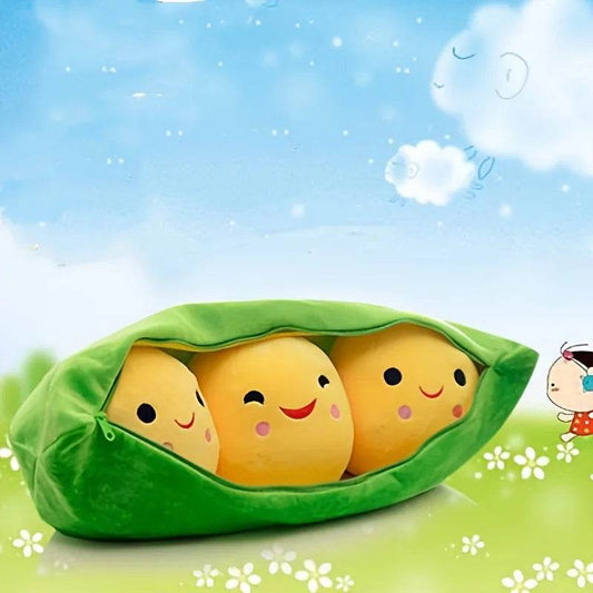 Cute Plush Peas Filled Plant Toy Creative Pea Children Kawaii Doll Bean Baby Pillow Cushion Girl Gift - ToylandEU