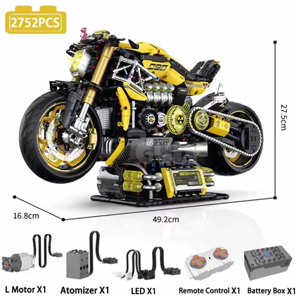 Technic Cyberpunk Anime Motorcycle Model Building Blocks Assembly Set Bricks 1:5 Size MOC Motorbike Toys Gift For Children Kids - ToylandEU