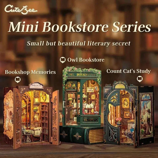 DIY Book Nook Kit Miniature Dollhouse With Wooden Shelf - ToylandEU™