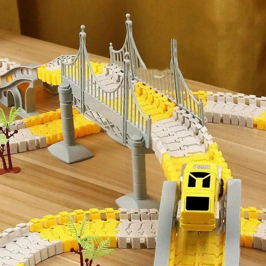 DIY Car Race Track Set For Kids With Flexible Rails - ToylandEU™