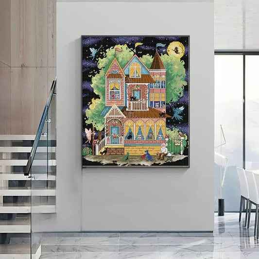 DIY Cartoon Cross Stitch Kit with Fairytale Patterns - Aida Fabric for Home Decor and Embroidery Crafts - ToylandEU