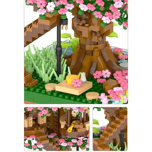 DIY Cherry Blossom Building Blocks Tree House Mini Kit - ToylandEU™