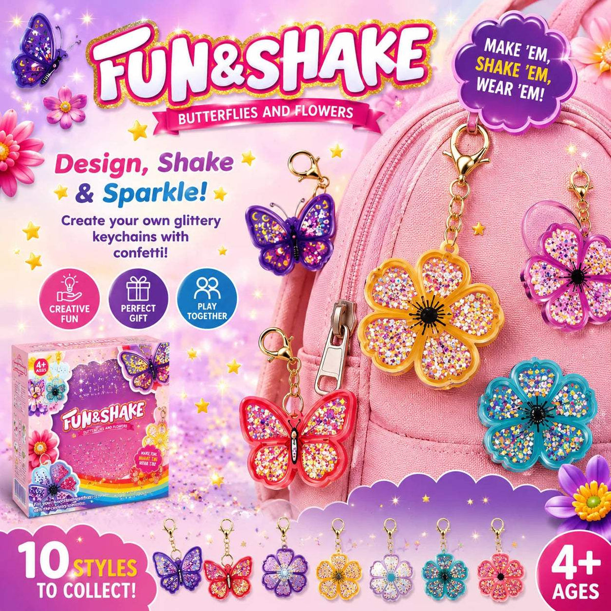 DIY Keychain Kit | Butterfly Shaker | Toylandeu™