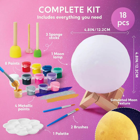 DIY Moon Night Light Kit for Kids Creative Paintable Moon - ToylandEU