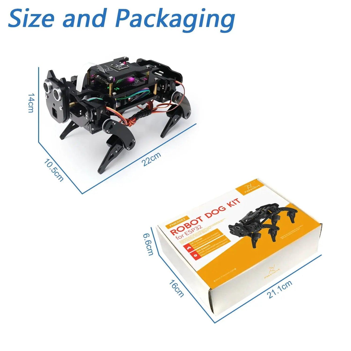 DIY Robot Dog Kit Pro ESP32 Cam Ultrasonic Sensors - ToylandEU™