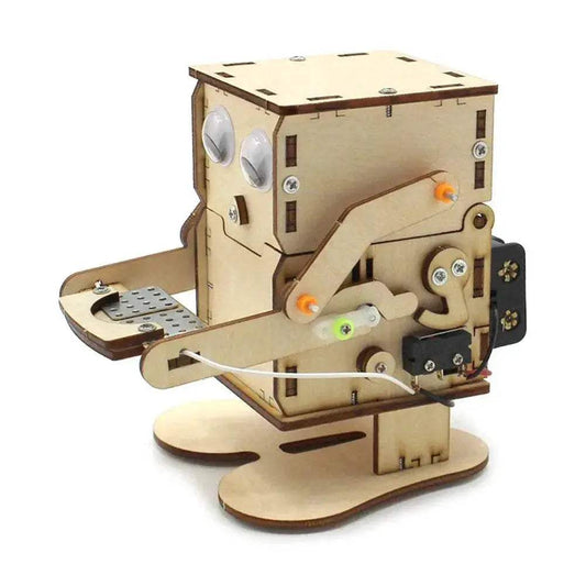 DIY Robot Eating Coin Wood Model Teaching Learning STEM Project Kit for Kid Science Experiment Education Toy - ToylandEU