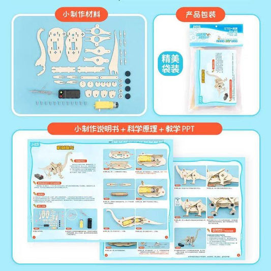 DIY Science Toys Children Educational STEM Kits Car Dinosaur Model Technologia Experimental Tool Wood Puzzle Games School Supply - ToylandEU