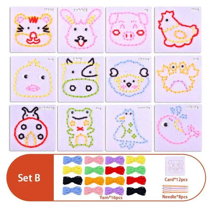 DIY Sewing Kit for Kids Montessori Fine Motor Skills - ToylandEU